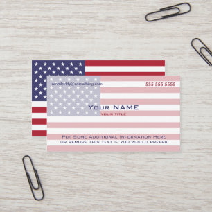 Cartão De Visita American Flag versão 4