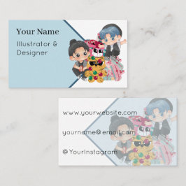 Cartão De Visita Amigos de Anime Chibi Presente de Férias Magia