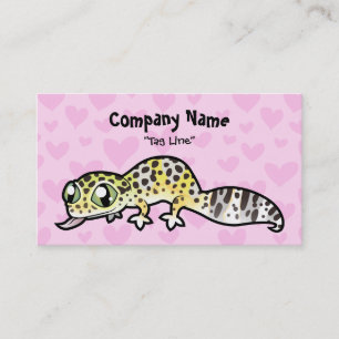 Cartão De Visita Amor de Lagartixa Leopardo