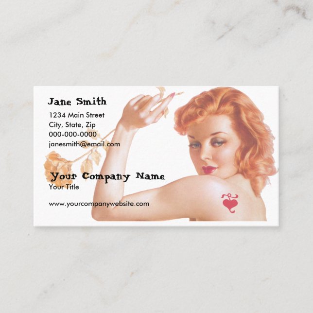 Cartão De Visita Amor retro dos anos 40 (Frente)