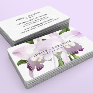 Cartão De Visita Amor roxo romântico das orquídeas floral