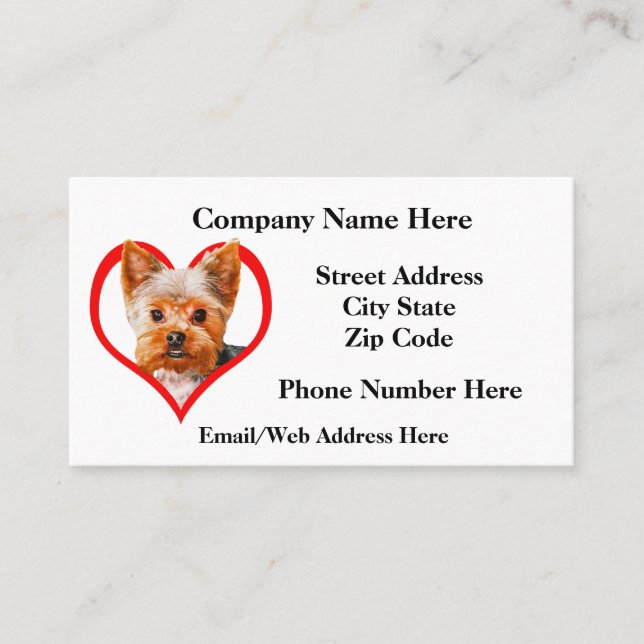 Cartão De Visita Amostra 9 da preparação do animal de estimação (Frente)