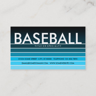Cartão De Visita amostra de BASEBALL aqua