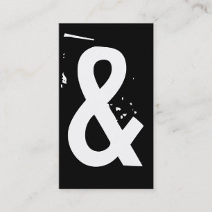 Cartão De Visita ampersand preto e branco do grunge