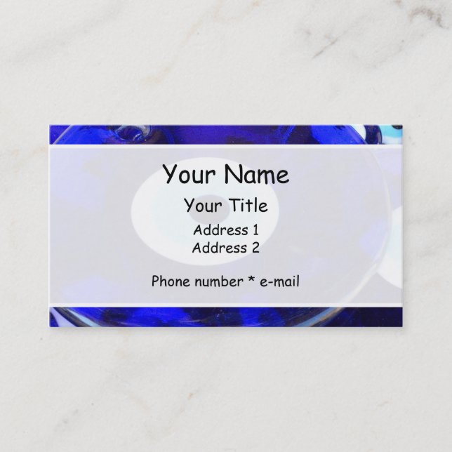 Cartão De Visita Amuletos azuis Mau (Frente)