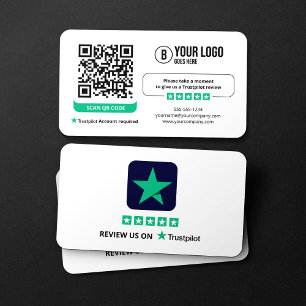 Cartão De Visita Análise de Negócios Avaliações Trustpilot Código Q