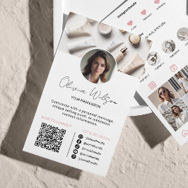 Cartão De Visita Análise do Instagram para Ligar o Código QR a Rosa