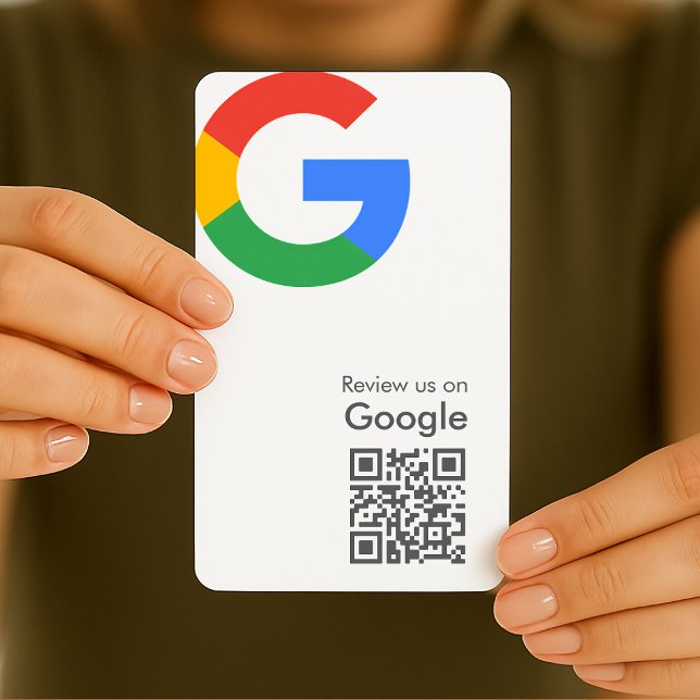 Cartão De Visita Análises do Google | Business Review Link QR Code (Criador carregado)