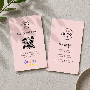 Cartão De Visita Análises do Google Business Review Us Blush Pin