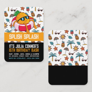 Cartão De Visita Ananás Divertido, Tíquetes de Aniversário da Festa