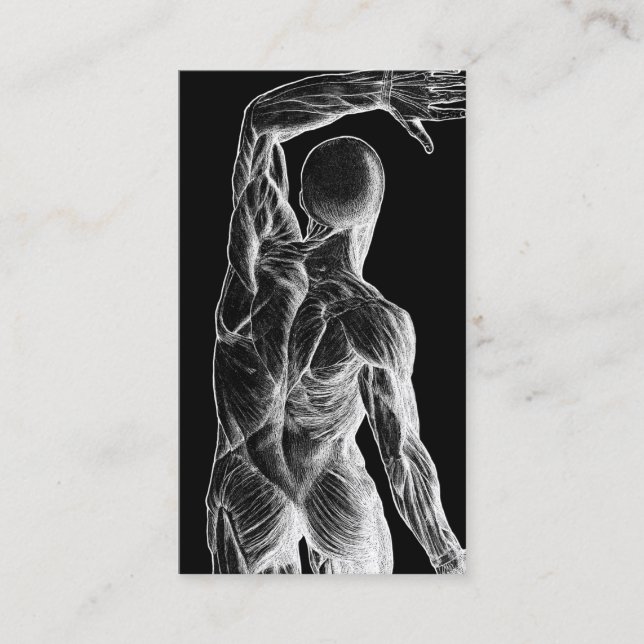 Cartão De Visita Anatomia Chiropractor contra Preto Chiroprático (Frente)