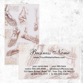 Cartão De Visita Anatomia humana, esqueletos de pés por Leonardo da