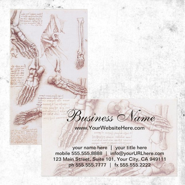 Cartão De Visita Anatomia humana, esqueletos de pés por Leonardo da (Criador carregado)