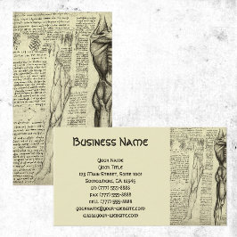 Cartão De Visita Anatomia muscular masculina Esboço de Leonardo da 