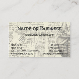 Cartão De Visita Anatomia muscular masculina Esboço de Leonardo da