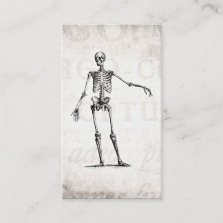 Cartão De Visita Anatomia retro de esqueleto dos esqueletos dos