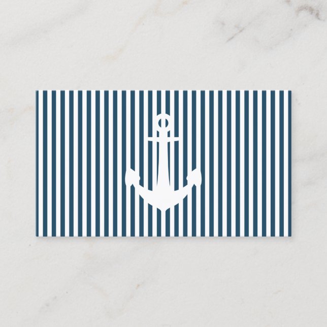 Cartão De Visita âncora listrada do marinho (Frente)