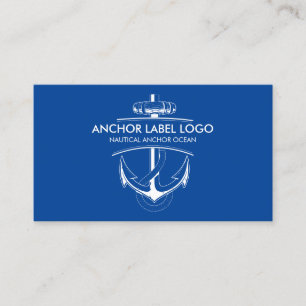 Cartão De Visita Âncora Náutica Moderna Azul Marinho