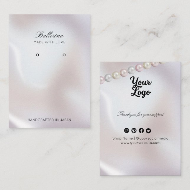 Cartão De Visita Anéis de fundo das pérolas modernas (Frente/Verso)