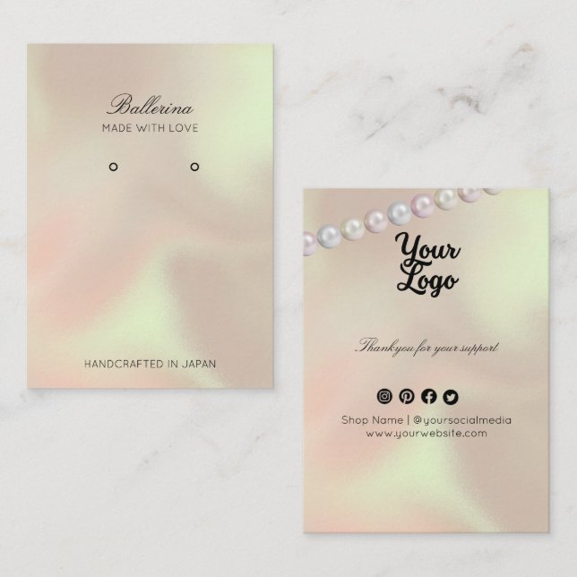 Cartão De Visita Anéis de fundo das pérolas modernas (Frente/Verso)