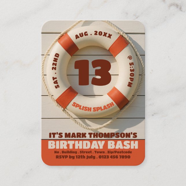 Cartão De Visita Anel de vida, Bilhetes de folga de aniversário de  (Frente)