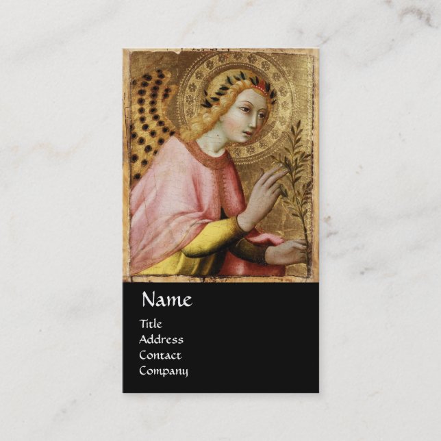 Cartão De Visita ANGEL MONOGRAMA DE ANUNCIAÇÃO, Rua Vermelha (Frente)