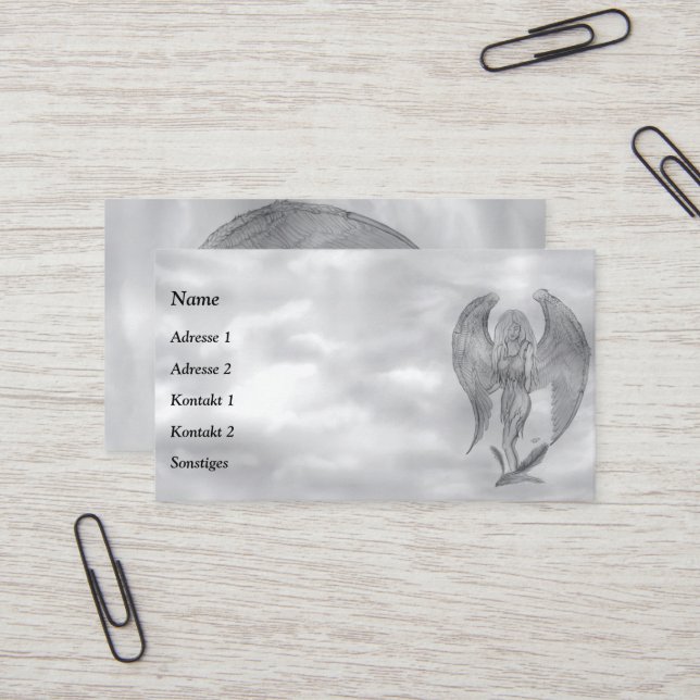 Cartão De Visita Angel no estilo de tatuagem (Frente/Verso In Situ)