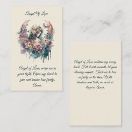 Cartão De Visita Angel Of Love Prayer Card