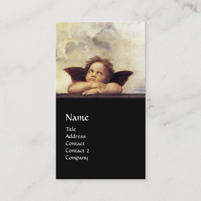 Cartão De Visita ANGELS Amarrados Cherubs Monograma Blue Sapphire n (Frente)