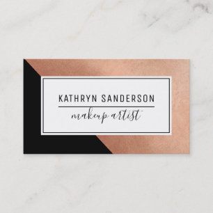 Cartão De Visita ÂNGULO MINIMAL MODERNO rosa canto preto branco