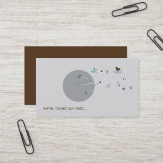 Cartão De Visita Anidir Pássaro + Família Azul Novo Endereço Domést