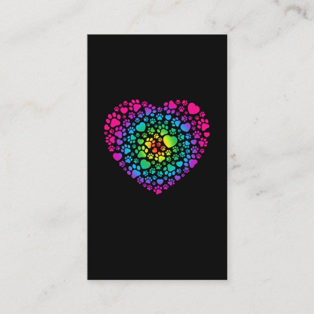 Cartão De Visita Animais de Amor Coração de Pata Bela (Frente)