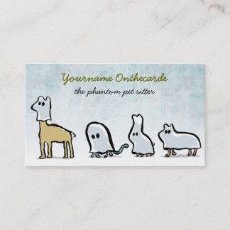 Cartão De Visita animais fantasmas (sentada no animal de companhia)