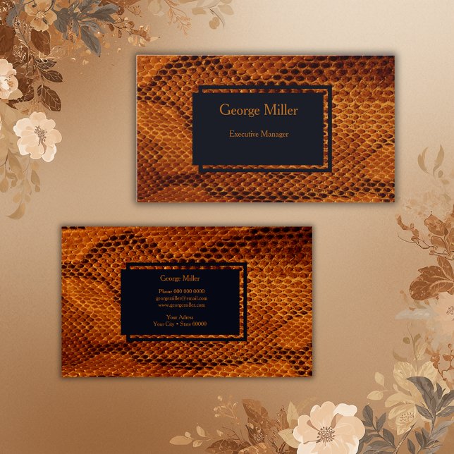 Cartão De Visita animal de pele de cobra selvagem de luxo  (Criador carregado)