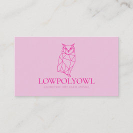 Cartão De Visita Animal Design for Professionals Pink Lowpoly Owl