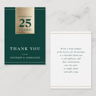 Cartão De Visita ANIVERSÁRIO EMPRESARIAL - Ouro branco verde