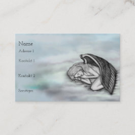 Cartão De Visita Anjo dormindo nas nuvens do céu