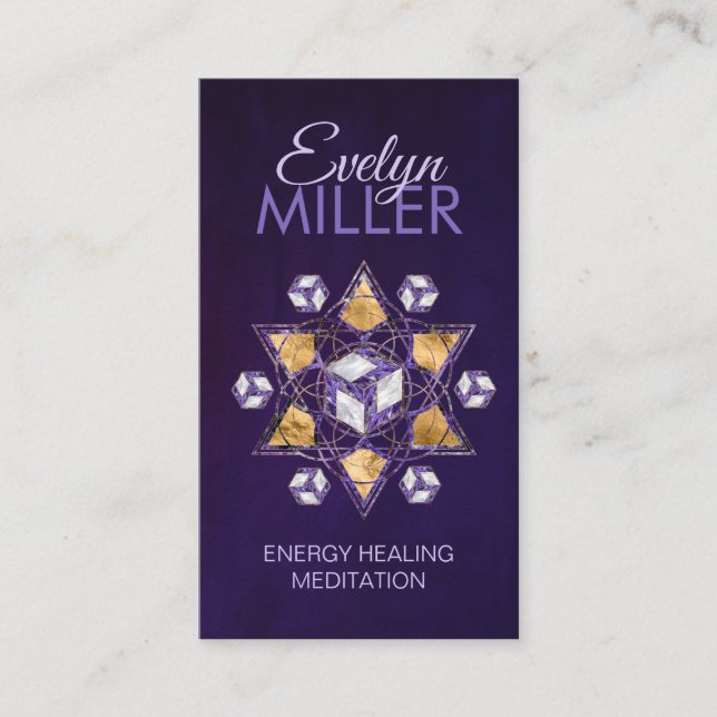 Cartão De Visita Antahkarana em Ornamento Geométrico Sagrado (Frente)