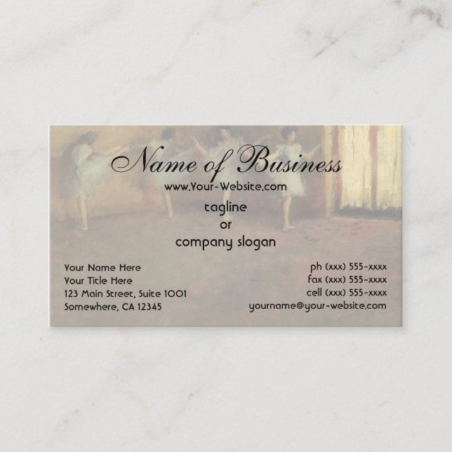 Cartão De Visita Antes do Balé (detalhe) de Edgar Degas (Frente)