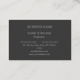 Cartão De Visita Anthrazit Visitenkarte mit grauer Schrift