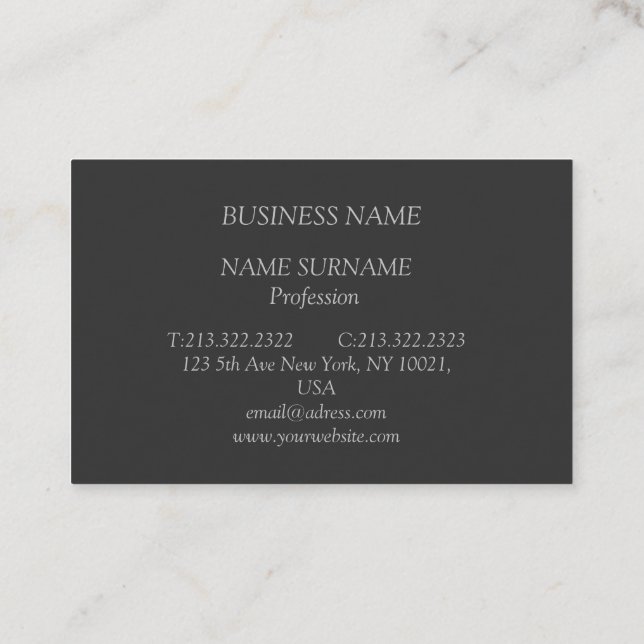 Cartão De Visita Anthrazit Visitenkarte mit grauer Schrift (Verso)