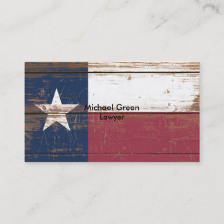 Cartão De Visita Antiga Bandeira do Estado do Texas de Madeira