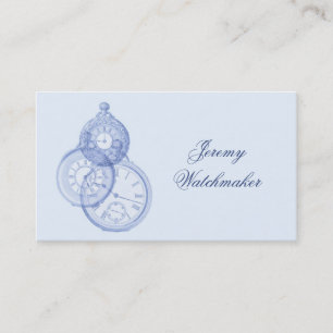 Cartão de visita antigo do reparo do relógio
