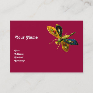 Cartão De Visita ANTIQUE DRAGONFLY JEWEL, Red Burgundy