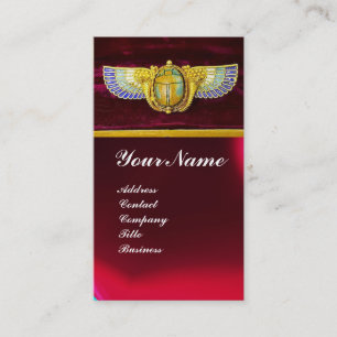 CARTÃO DE VISITA ANTÍQUIO EGÍPCIO WINGING SCARAB /CORNUCOPIA JEWE