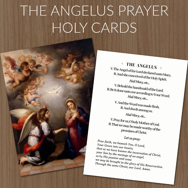 Cartão De Visita Anunciação Católica Virgem Mary Angelus Prayer (Perfect Holy Card for anytime, but especially for the Feast of the Annunciation, March 25th.)
