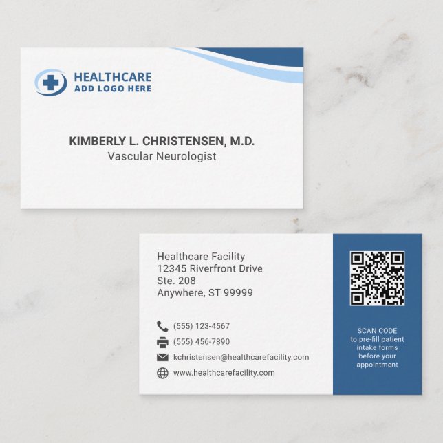 Cartão De Visita Any Color Professional Medical Business Card (Frente/Verso)
