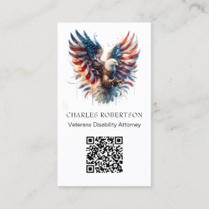 Cartão De Visita *~* AP16 Photo American Flag Bald Eagle QR