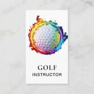 Cartão De Visita *~* AP94 Chamas Arco-Íris Colorido Bola de Golfe