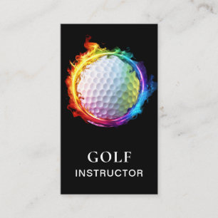 Cartão De Visita *~* AP94 Chamas Arco-Íris Colorido Bola de Golfe